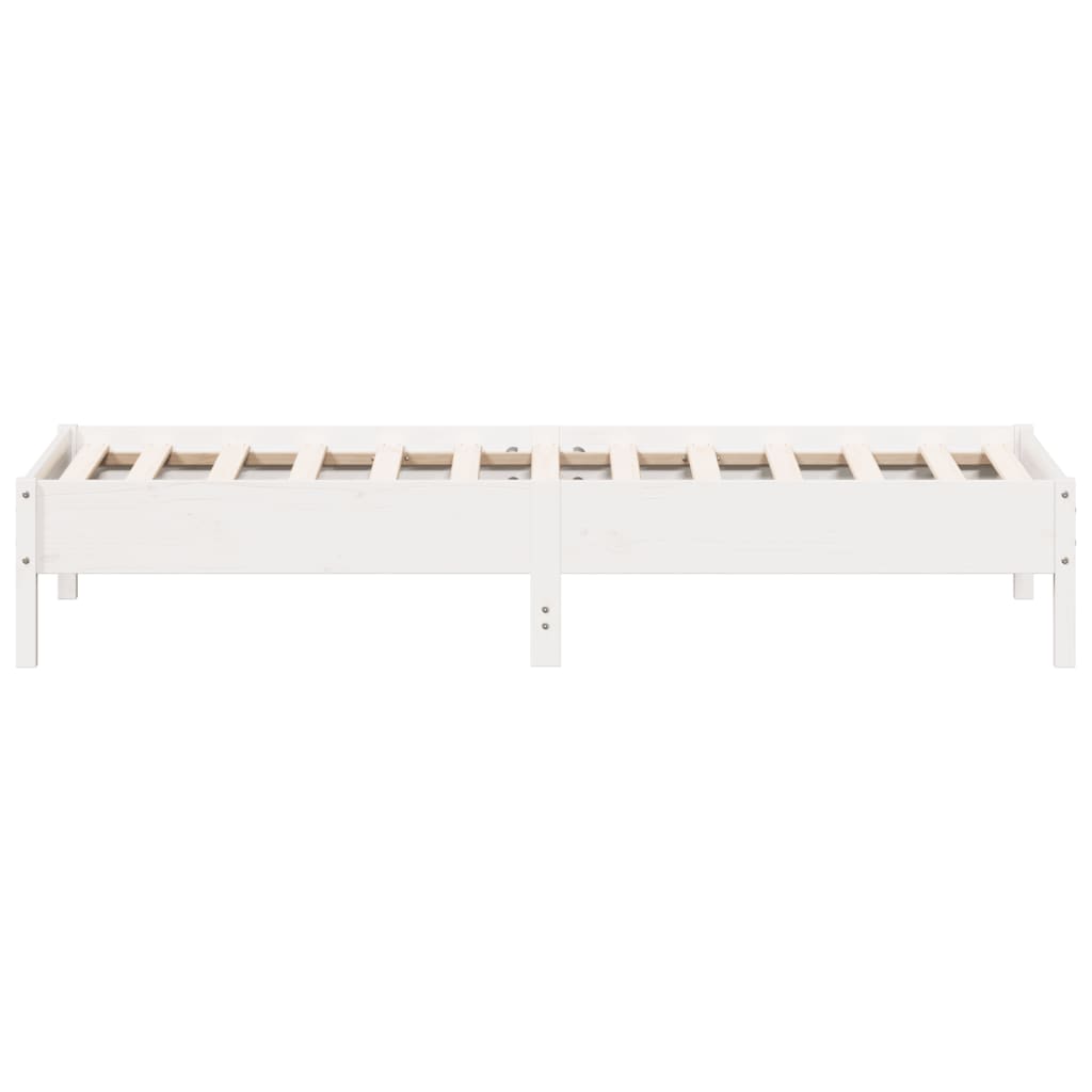 Letto senza Materasso Bianco 90x200 cm Legno Massello di Pino | homemem39