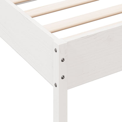 Letto senza Materasso Bianco 90x200 cm Legno Massello di Pino - homemem39
