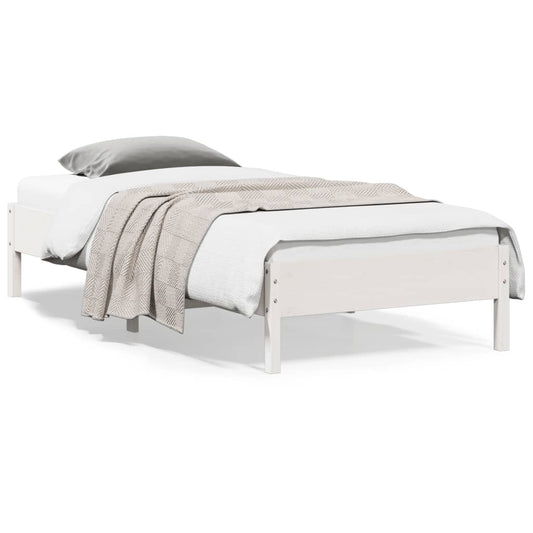 Letto senza Materasso Bianco 90x200 cm Legno Massello di Pino | homemem39