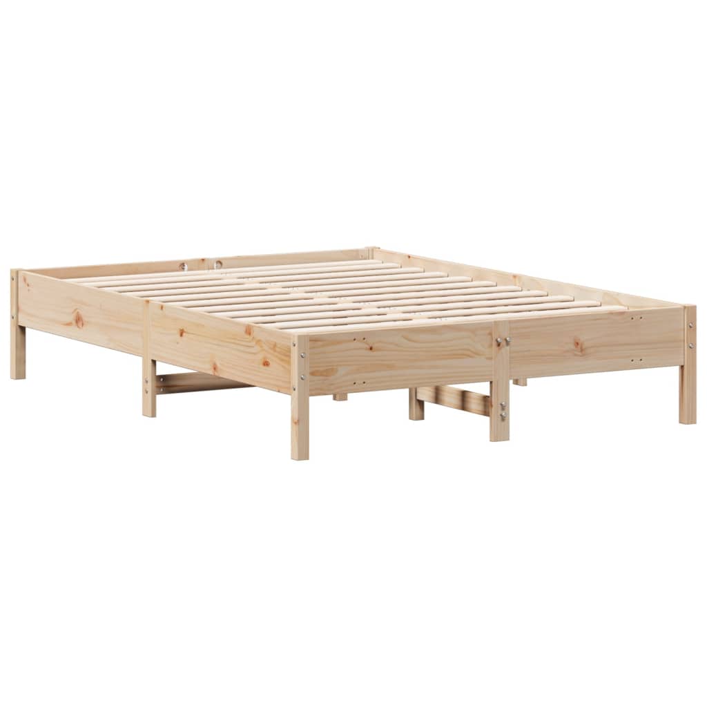 Letto senza Materasso 140x190 cm in Legno Massello di Pino - homemem39