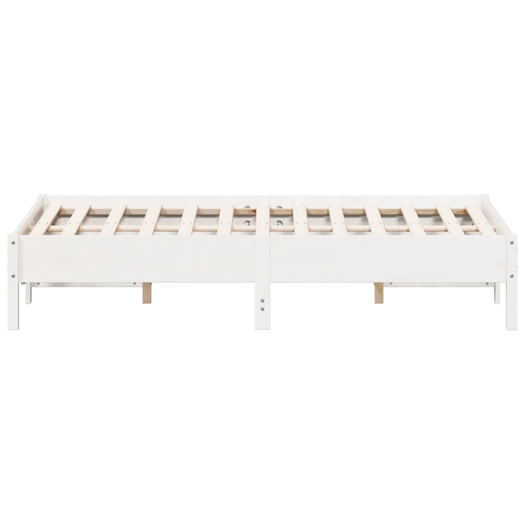 Letto senza Materasso Bianco 140x190 cm Legno Massello di Pino | homemem39