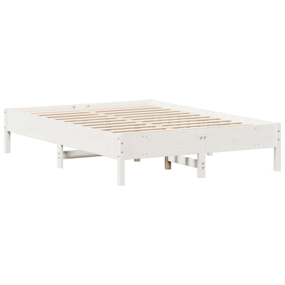 Letto senza Materasso Bianco 140x190 cm Legno Massello di Pino - homemem39