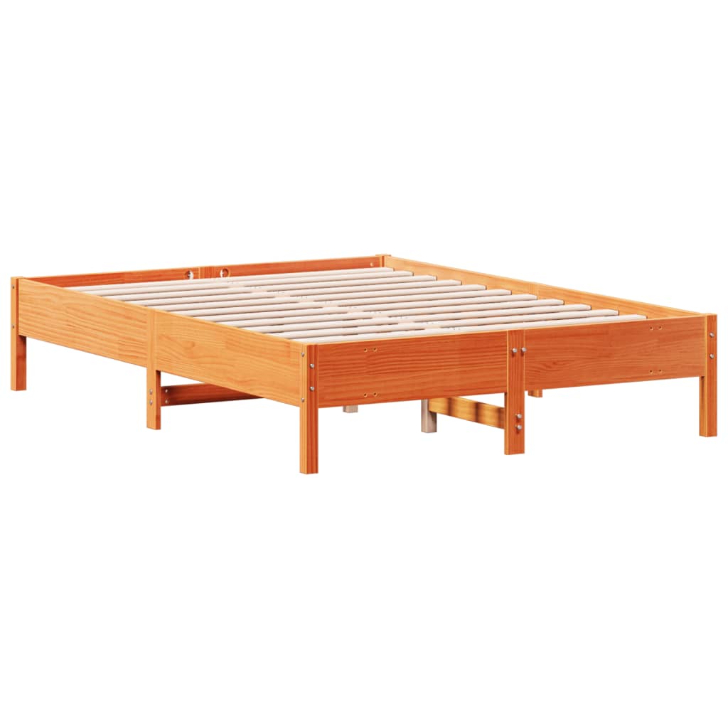 Letto senza Materasso Marrone Cera 140x190 cm in Legno di Pino - homemem39