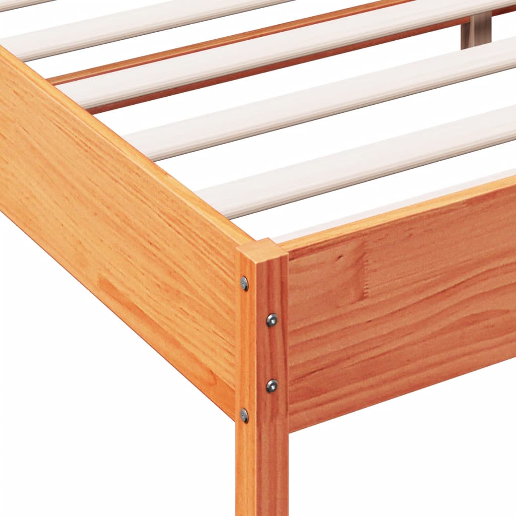 Letto senza Materasso Marrone Cera 140x190 cm in Legno di Pino | homemem39