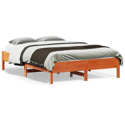 Letto senza Materasso Marrone Cera 140x190 cm in Legno di Pino - homemem39