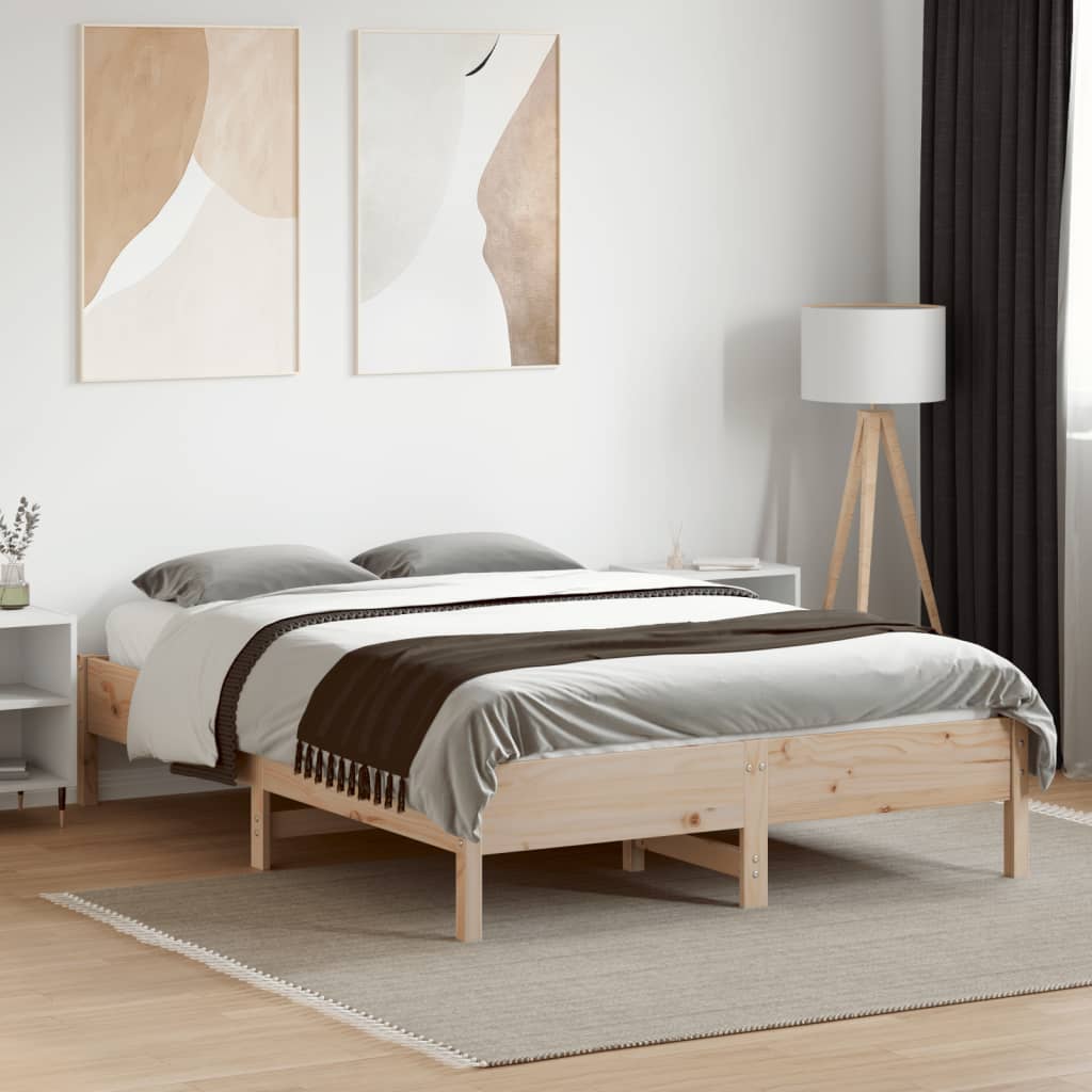 Letto senza Materasso 135x190 cm in Legno Massello di Pino | homemem39