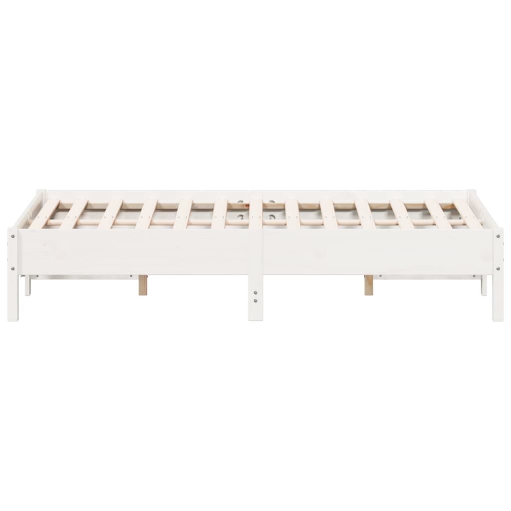 Letto senza Materasso Bianco 135x190 cm Legno Massello di Pino | homemem39