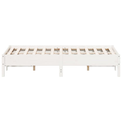 Letto senza Materasso Bianco 135x190 cm Legno Massello di Pino | homemem39