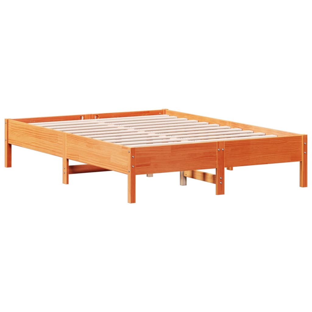 Letto senza Materasso Marrone Cera 135x190 cm in Legno di Pino - homemem39