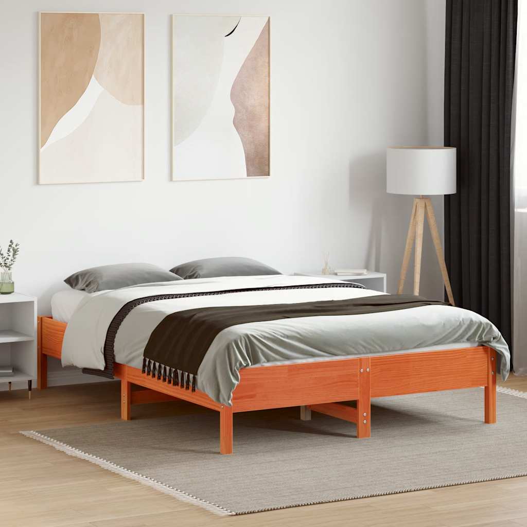 Letto senza Materasso Marrone Cera 120x190 cm in Legno di Pino | homemem39