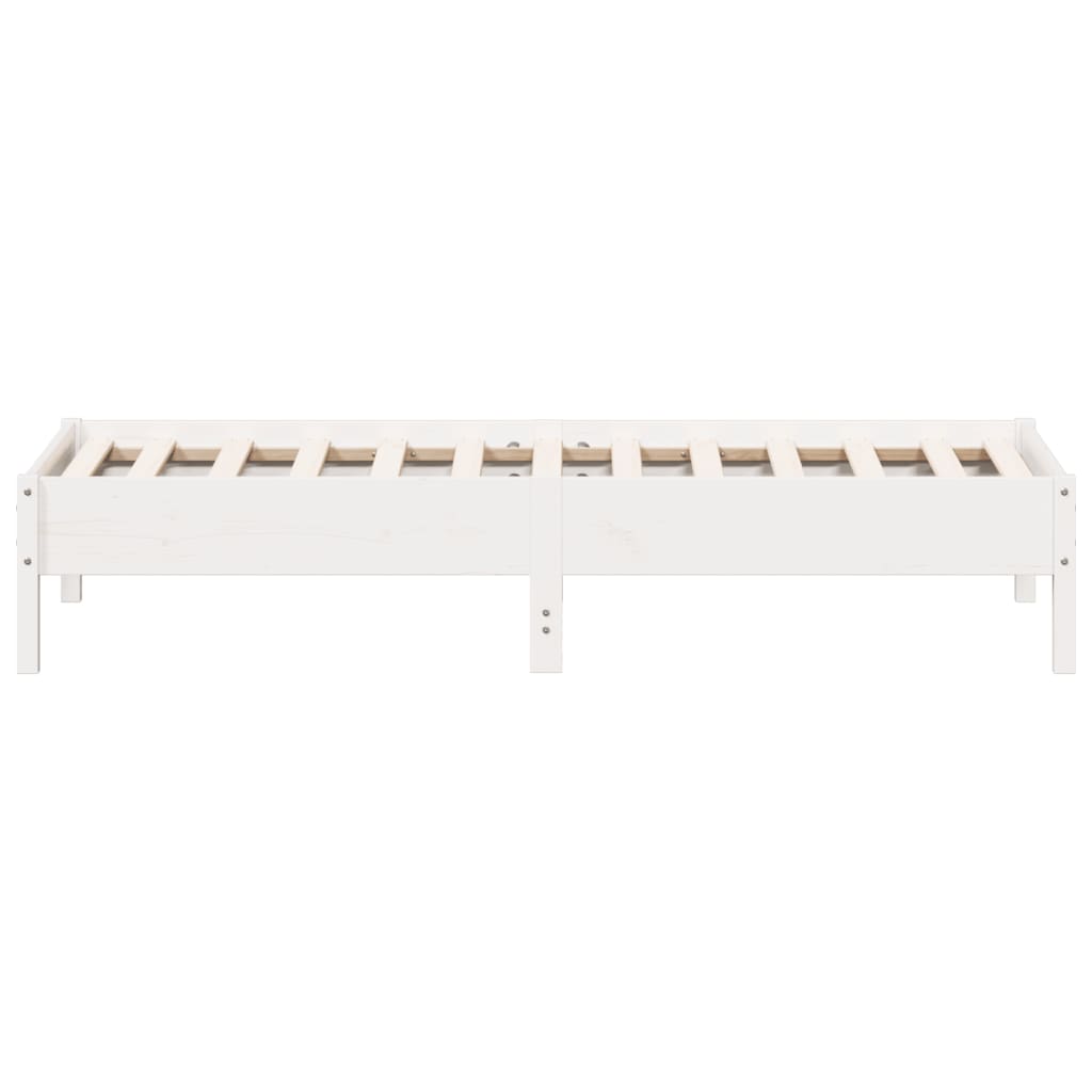 Letto senza Materasso Bianco 90x190 cm in Legno Massello Pino | homemem39