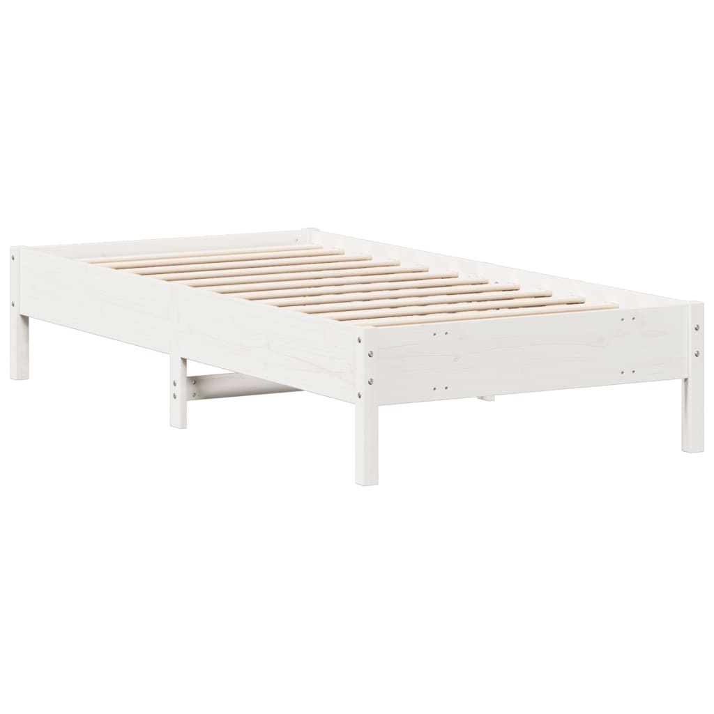 Letto senza Materasso Bianco 90x190 cm in Legno Massello Pino | homemem39