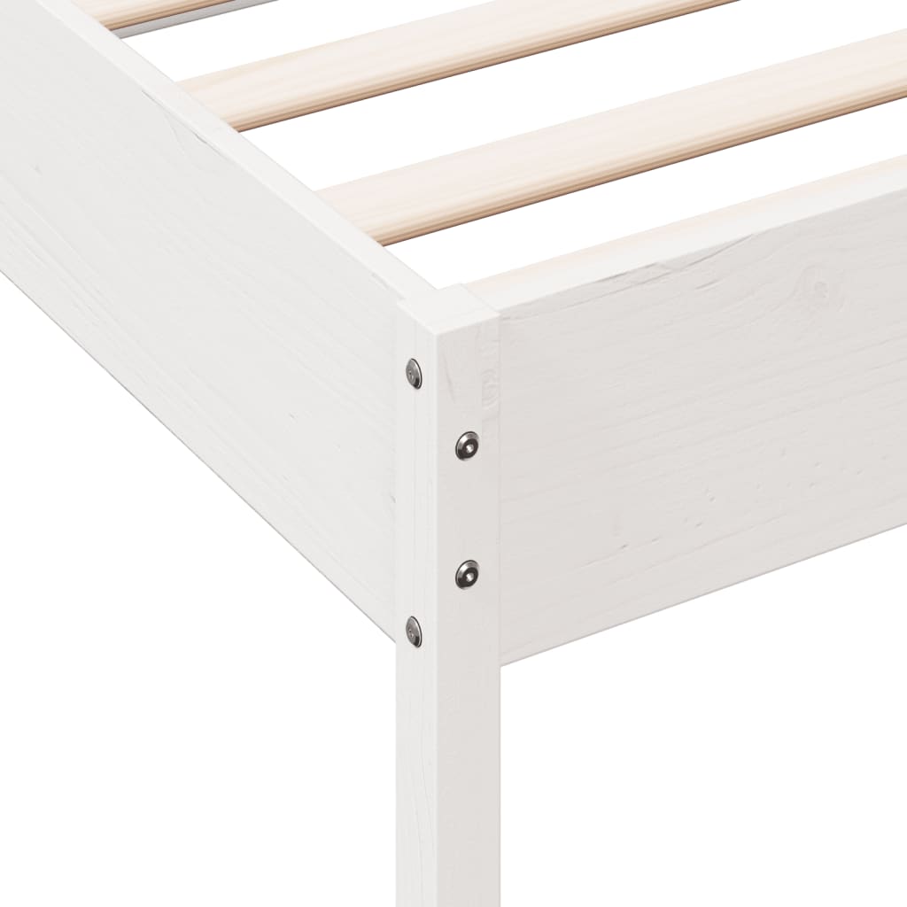 Letto senza Materasso Bianco 90x190 cm in Legno Massello Pino | homemem39