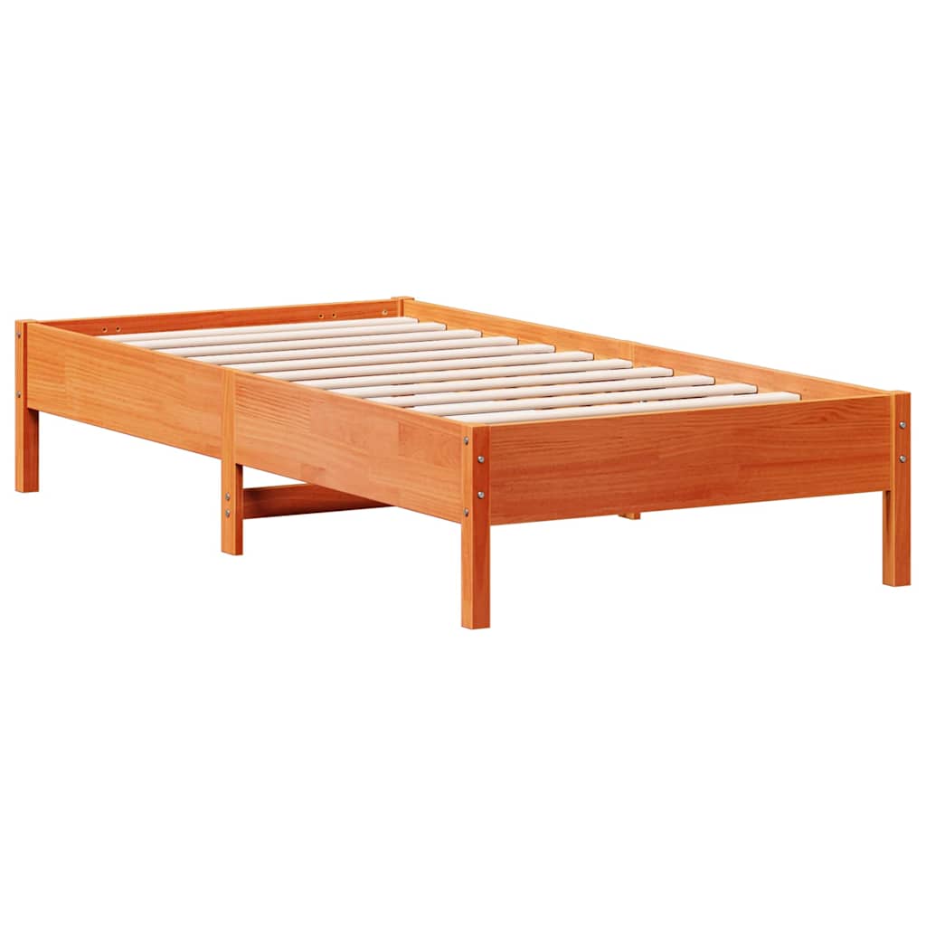 Letto senza Materasso Marrone Cera 90x190 cm in Legno di Pino | homemem39