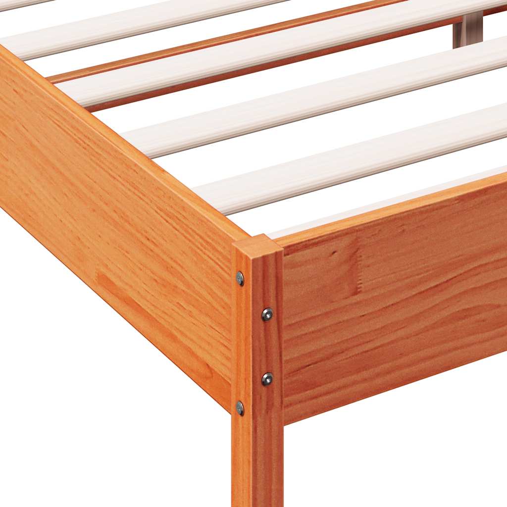 Letto senza Materasso Marrone Cera 90x190 cm in Legno di Pino | homemem39