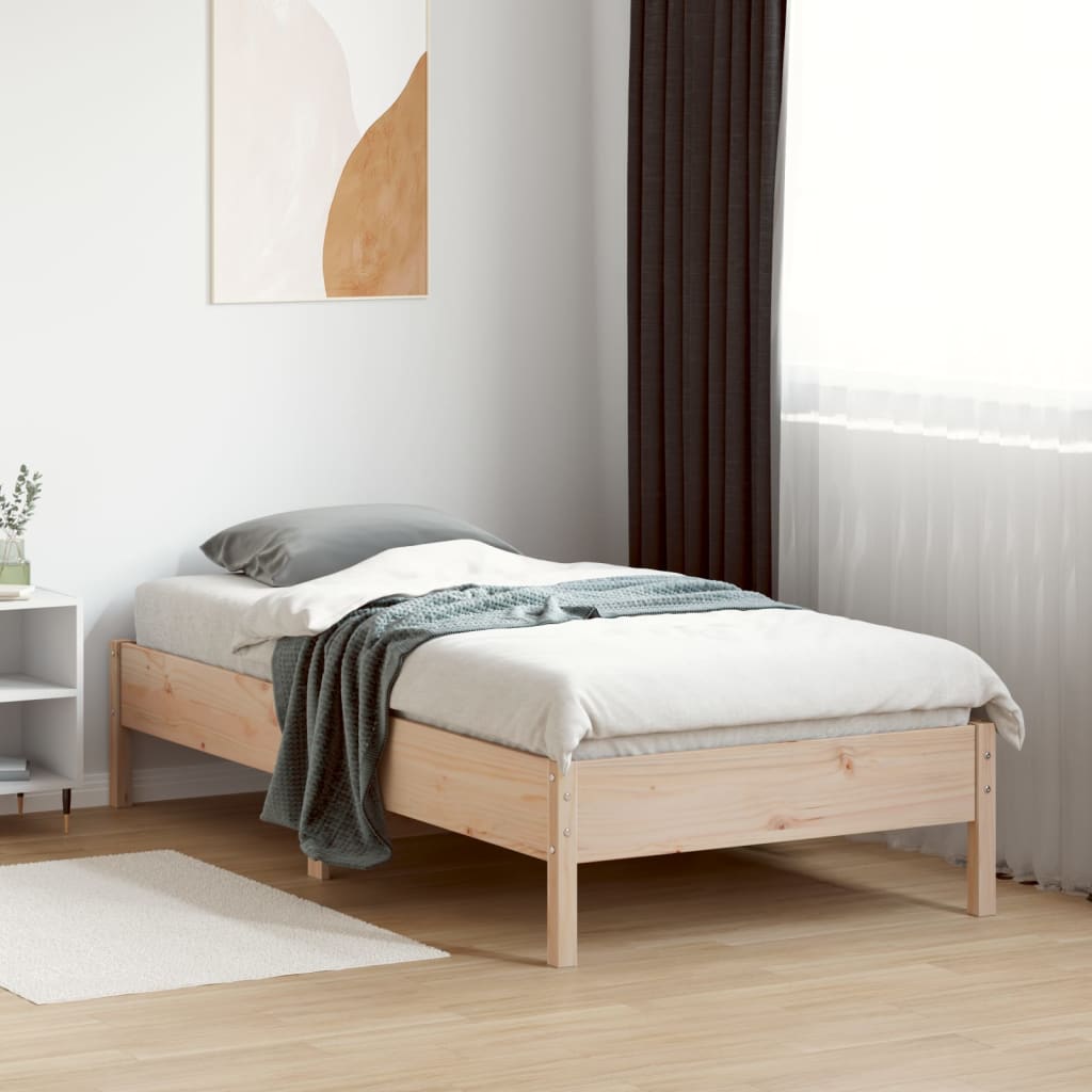 Letto senza Materasso 75x190 cm in Legno Massello Pino | homemem39