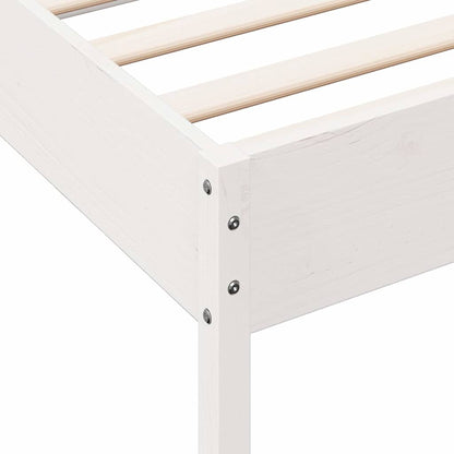 Letto senza Materasso Bianco 75x190 in Legno Massello di Pino | homemem39
