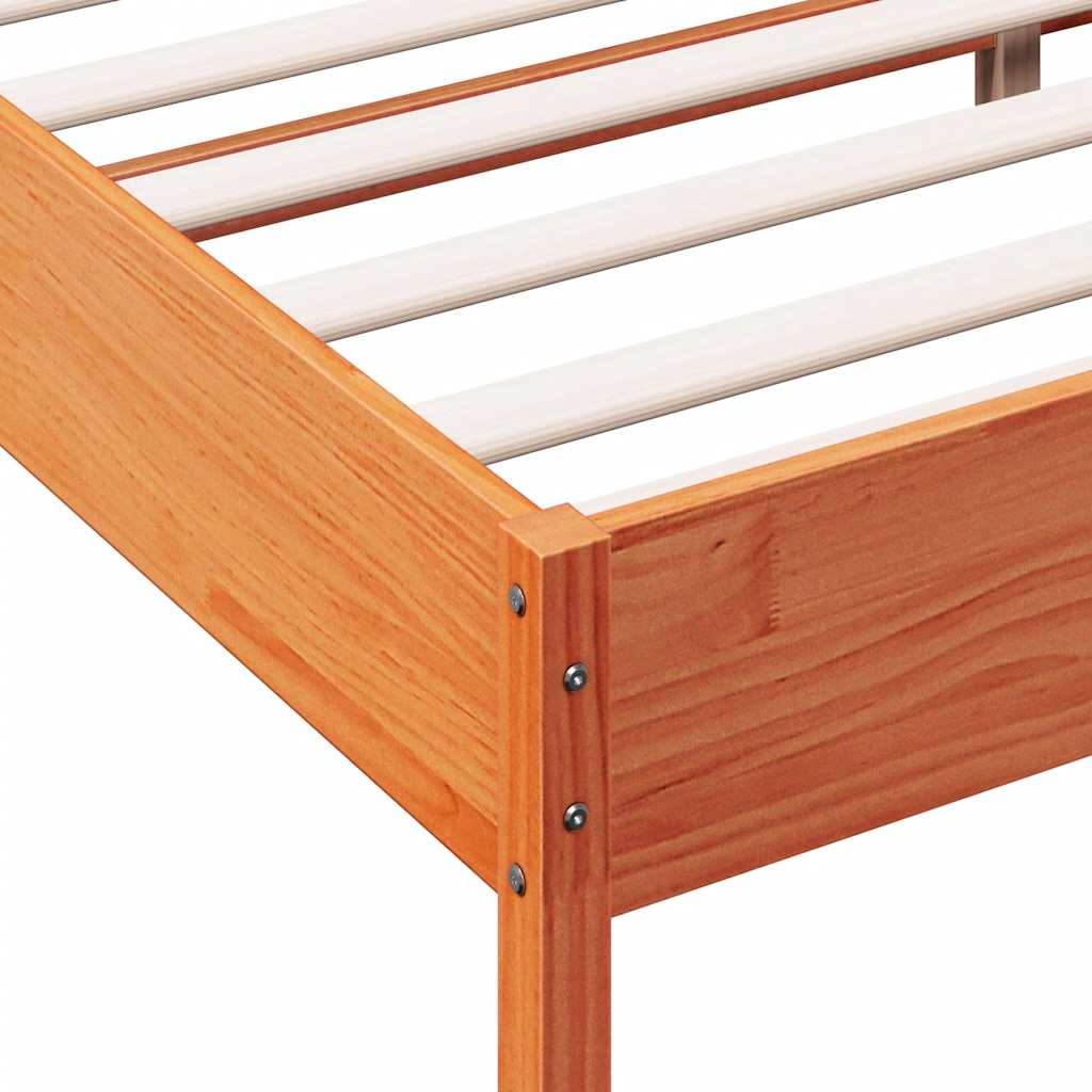 Letto senza Materasso Marrone Cera 75x190 cm in Legno di Pino | homemem39