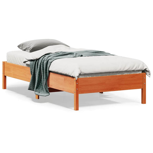 Letto senza Materasso Marrone Cera 75x190 cm in Legno di Pino | homemem39