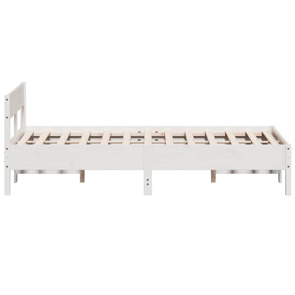 Letto senza Materasso Bianco 160x200 cm Legno Massello di Pino - homemem39