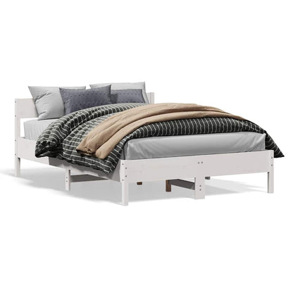 Letto senza Materasso Bianco 160x200 cm Legno Massello di Pino | homemem39