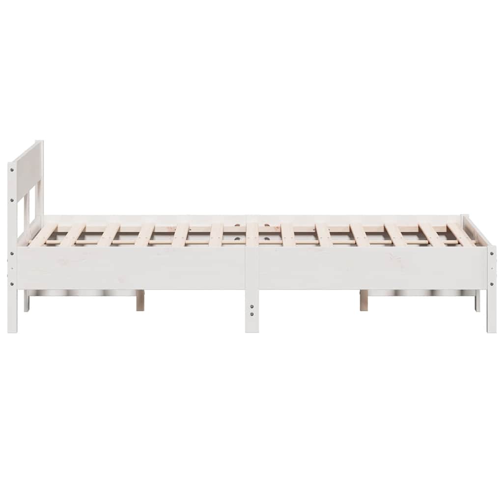 Letto senza Materasso Bianco 150x200 cm Legno Massello di Pino | homemem39