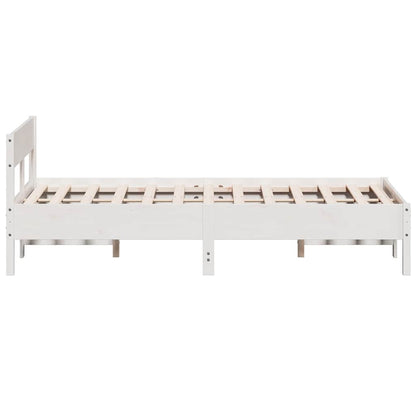 Letto senza Materasso Bianco 150x200 cm Legno Massello di Pino | homemem39