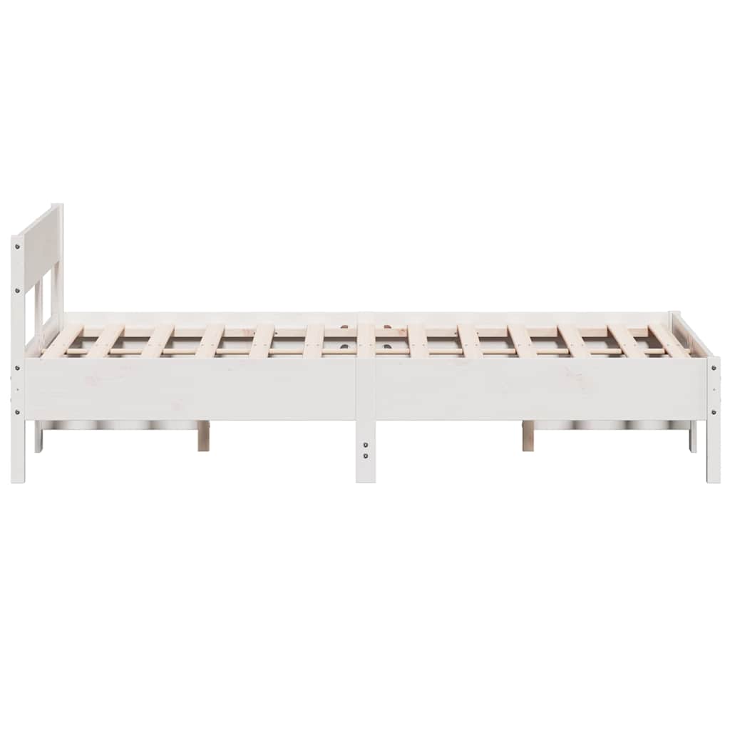Letto senza Materasso Bianco 150x200 cm Legno Massello di Pino - homemem39