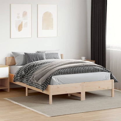 Letto senza Materasso 140x200 cm in Legno Massello di Pino - homemem39