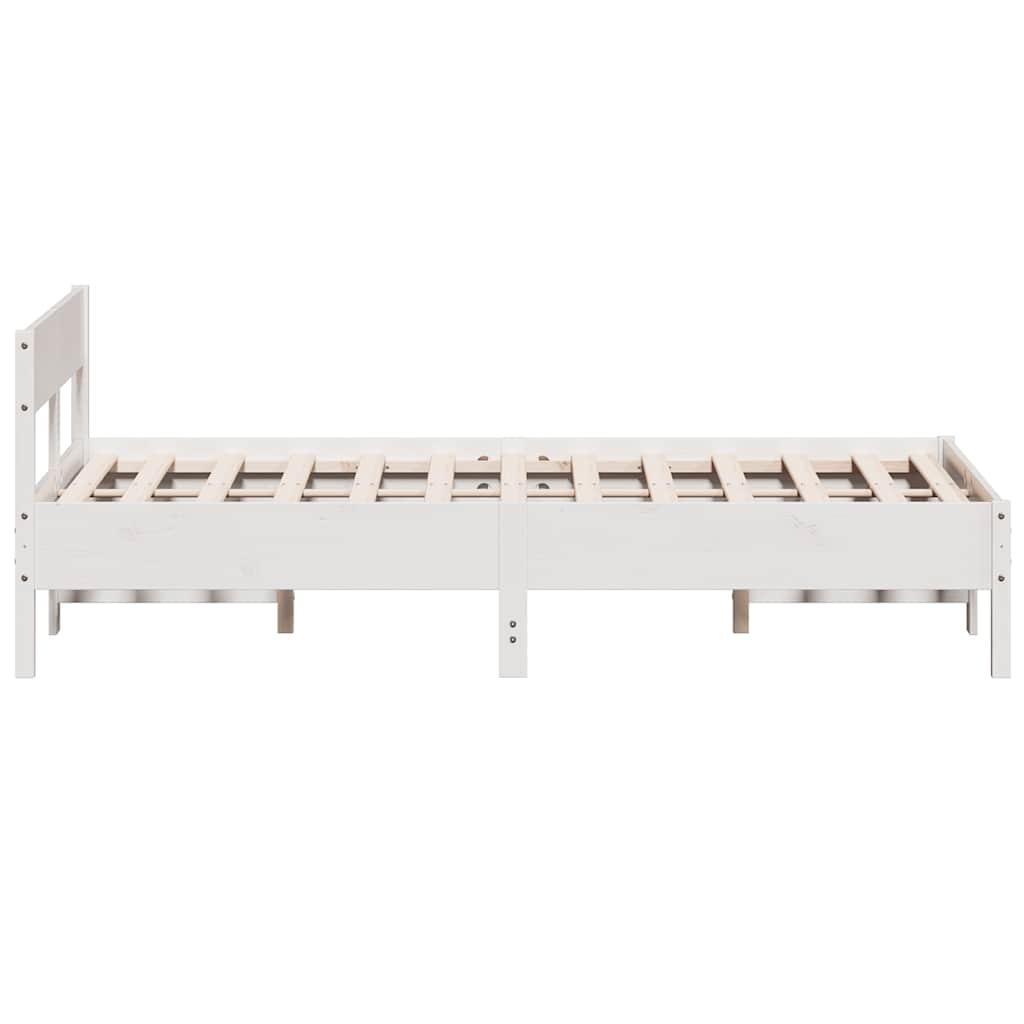 Letto senza Materasso Bianco 140x200 cm Legno Massello di Pino - homemem39