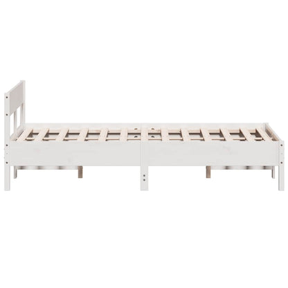 Letto senza Materasso Bianco 140x200 cm Legno Massello di Pino - homemem39