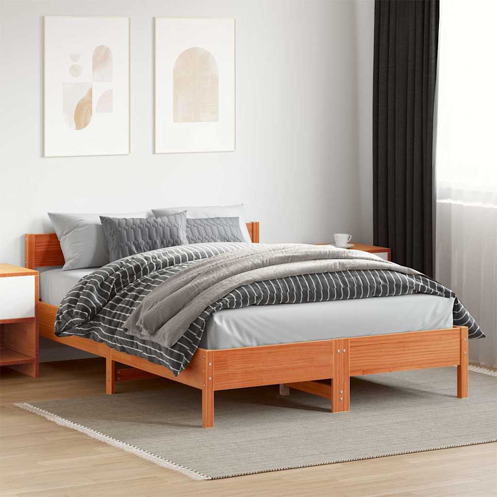 Giroletto senza Materasso Marrone Cera 140x200cm Massello Pino | homemem39