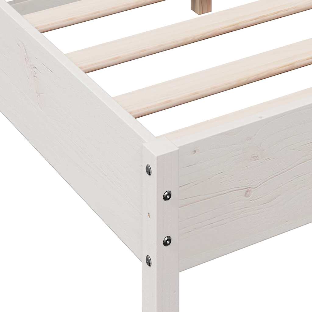 Letto senza Materasso Bianco 120x200 cm Legno Massello di Pino | homemem39