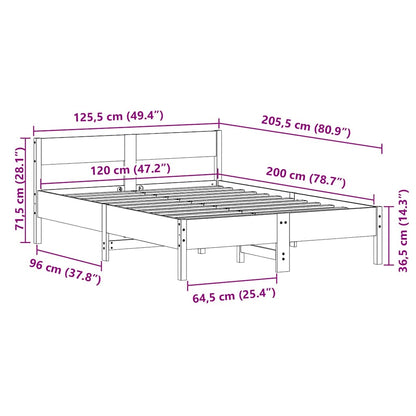 Letto senza Materasso Bianco 120x200 cm Legno Massello di Pino - homemem39