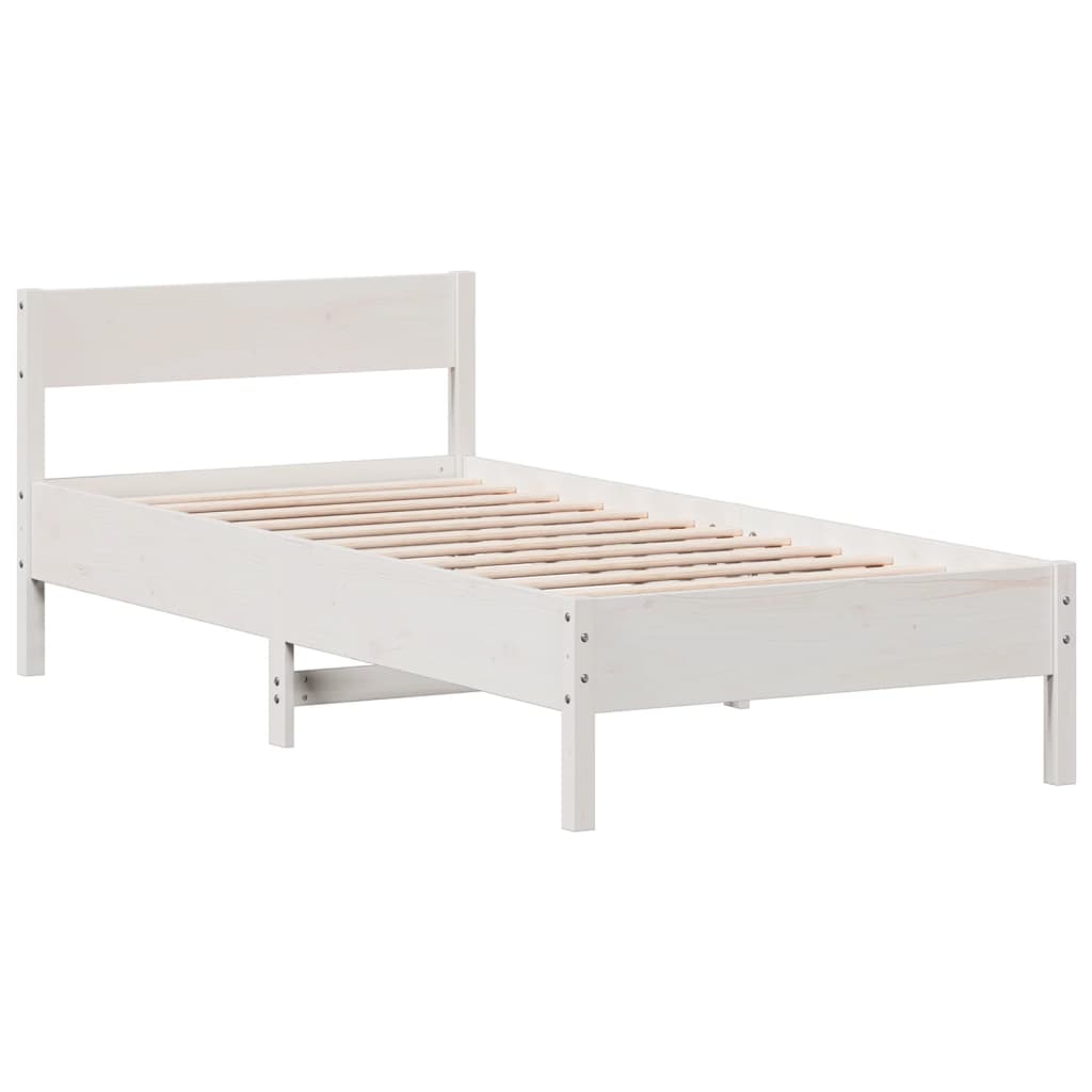 Giroletto senza Materasso Bianco 100x200 cm Legno Massello Pino | homemem39