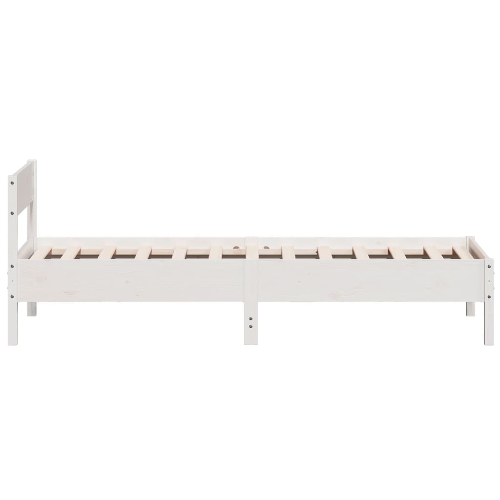 Giroletto senza Materasso Bianco 100x200 cm Legno Massello Pino | homemem39