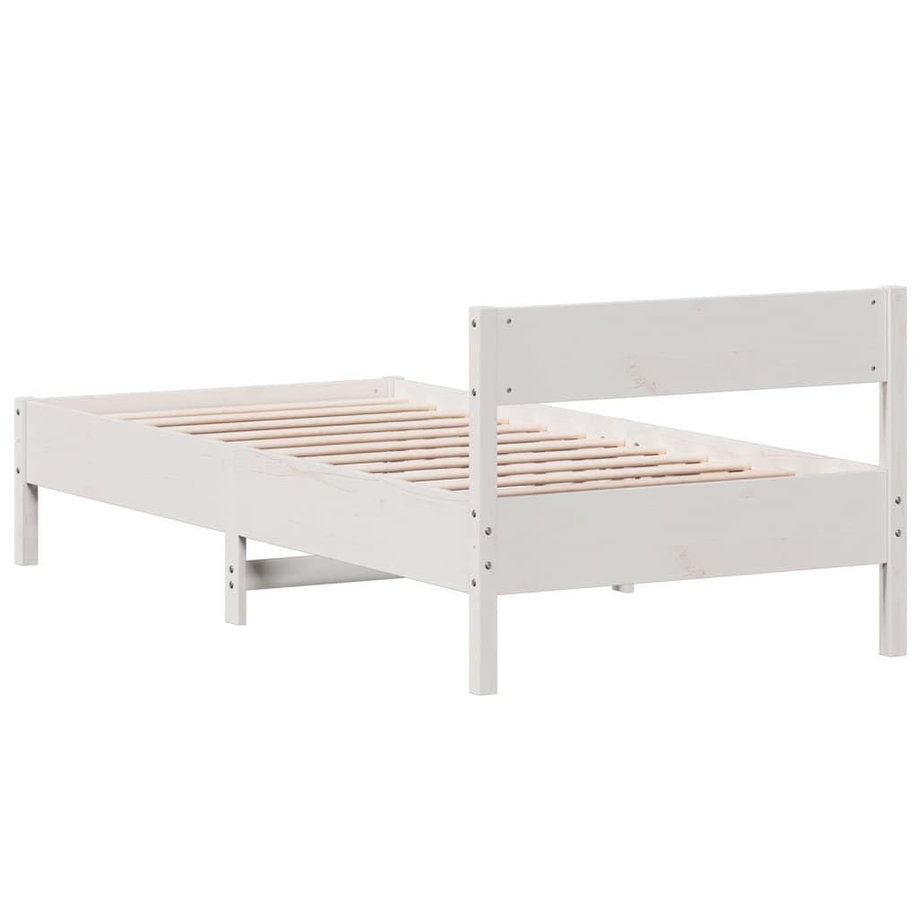 Giroletto senza Materasso Bianco 100x200 cm Legno Massello Pino | homemem39