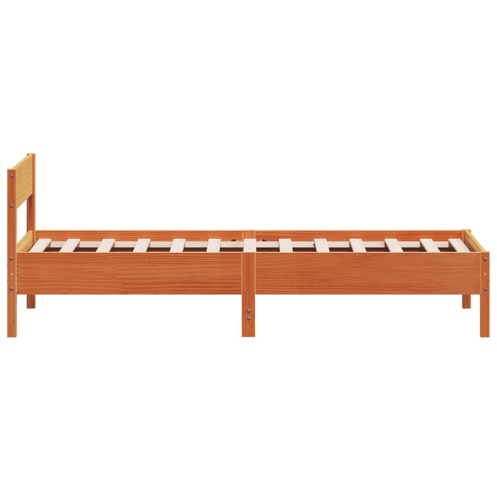 Letto senza Materasso Marrone Cera 100x200 cm in Legno di Pino | homemem39