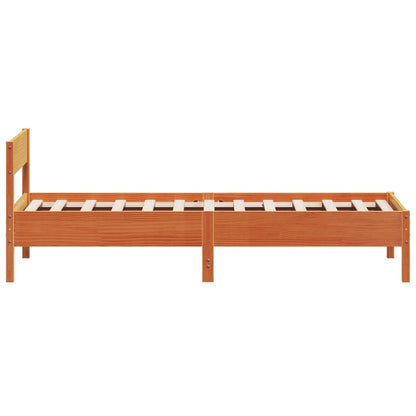 Letto senza Materasso Marrone Cera 100x200 cm in Legno di Pino | homemem39