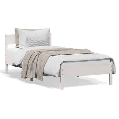 Letto senza Materasso Bianco 90x200 cm Legno Massello di Pino | homemem39