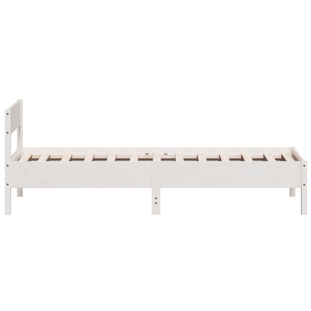 Letto senza Materasso Bianco 90x200 cm Legno Massello di Pino | homemem39