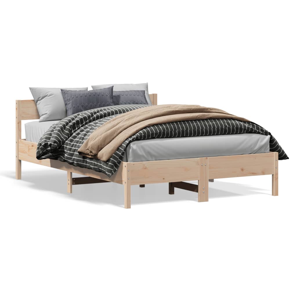 Letto senza Materasso 140x190 cm in Legno Massello di Pino - homemem39