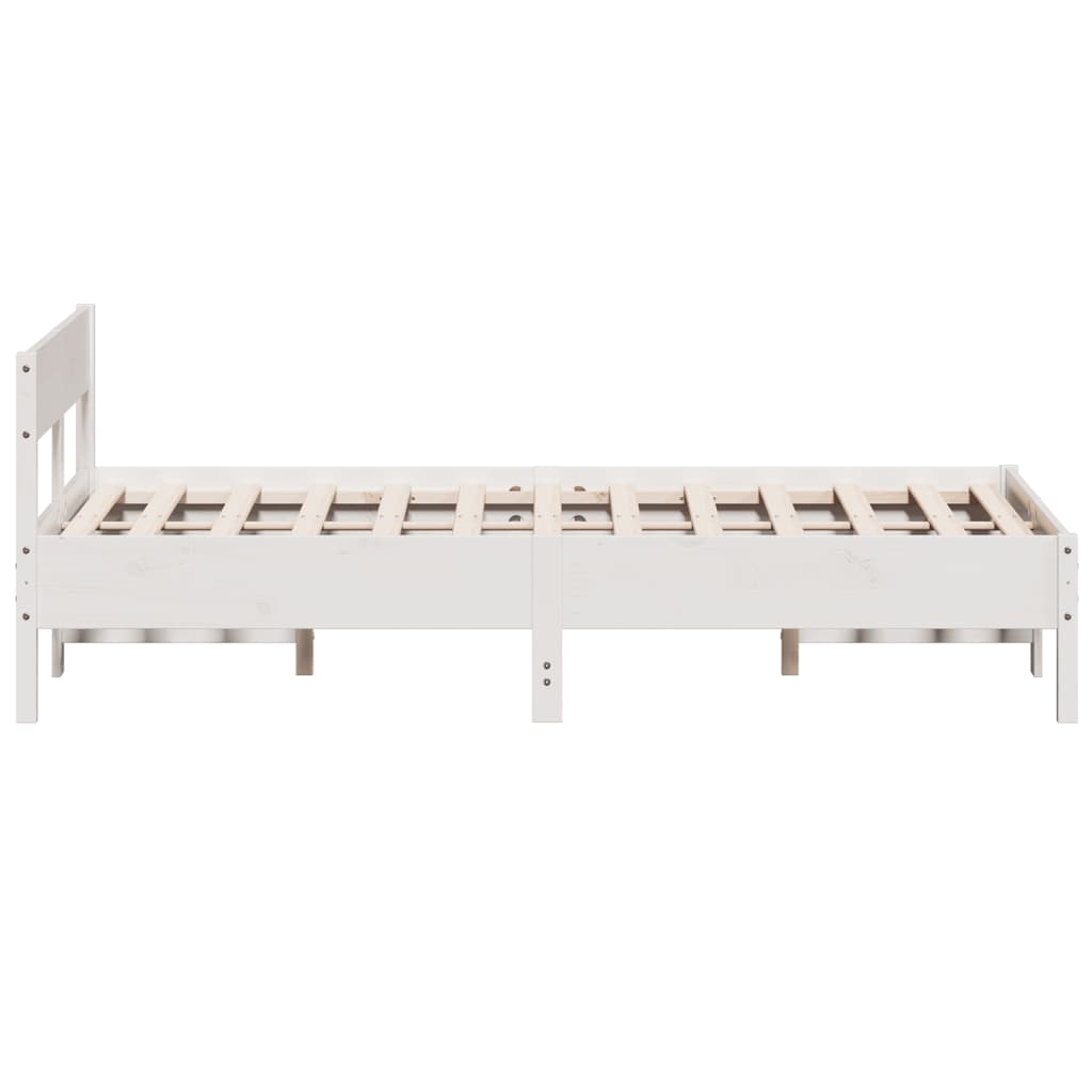 Letto senza Materasso Bianco 140x190 cm Legno Massello di Pino - homemem39