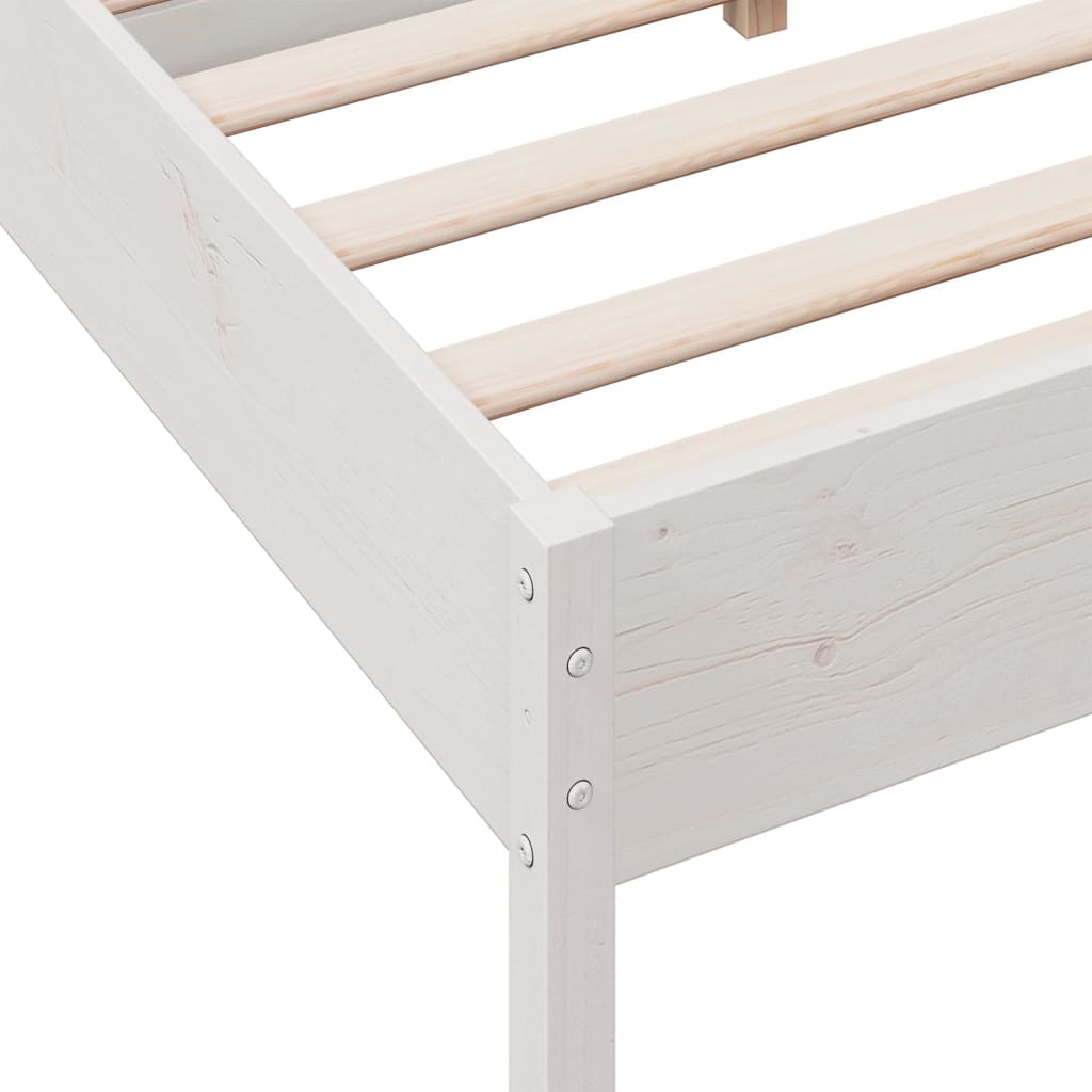 Letto senza Materasso Bianco 140x190 cm Legno Massello di Pino | homemem39