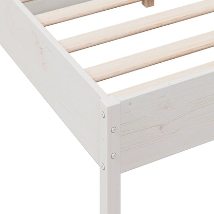 Letto senza Materasso Bianco 140x190 cm Legno Massello di Pino - homemem39