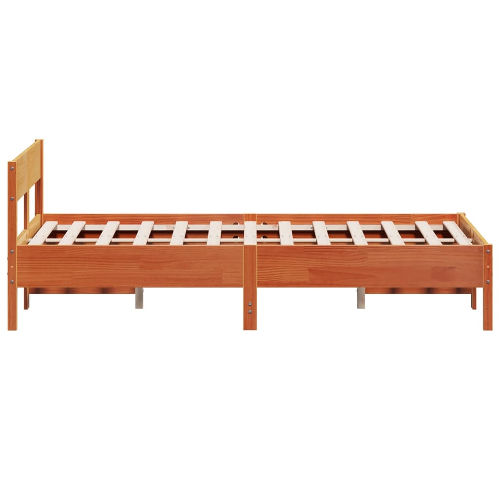Letto senza Materasso Marrone Cera 140x190 cm in Legno di Pino | homemem39