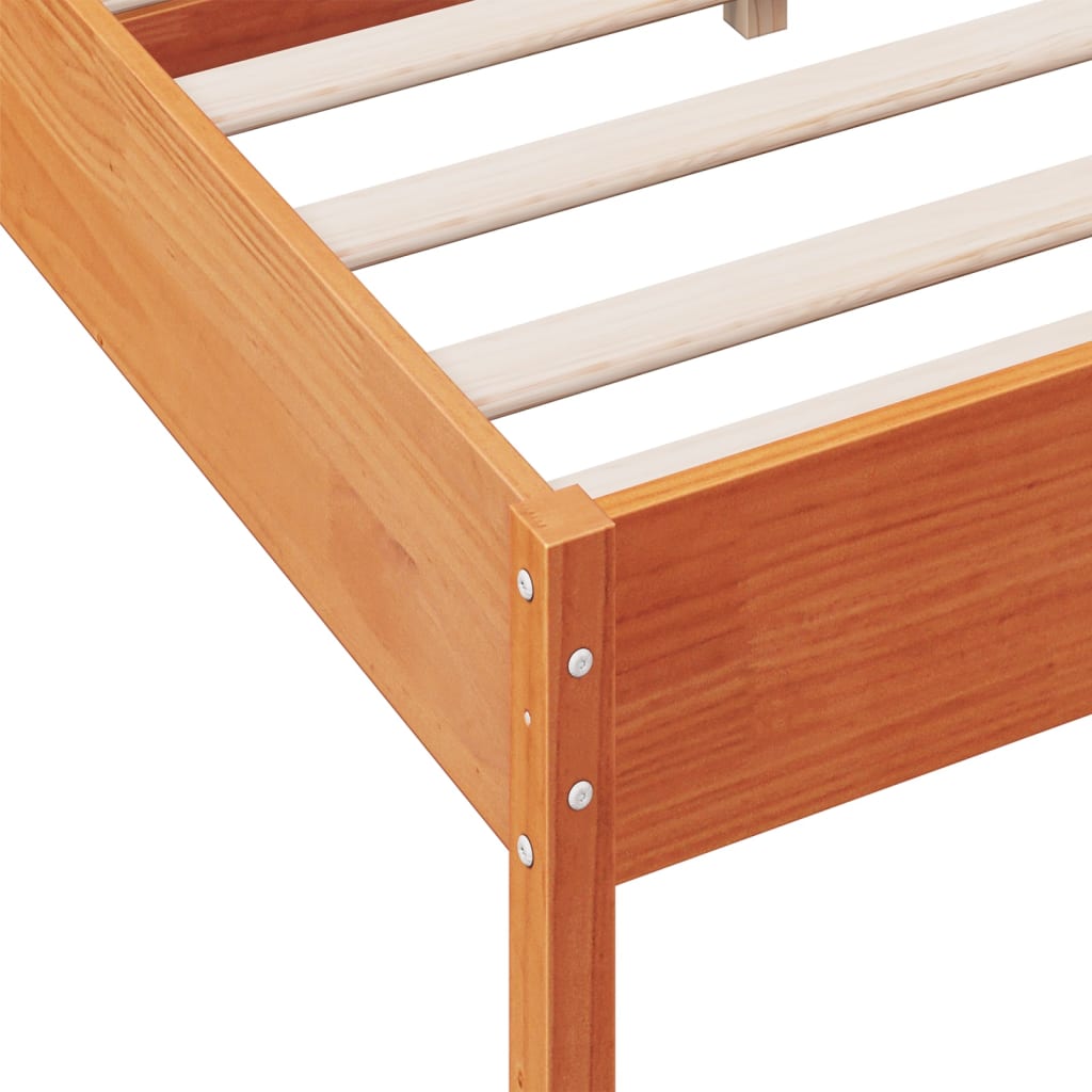 Letto senza Materasso Marrone Cera 140x190 cm in Legno di Pino | homemem39