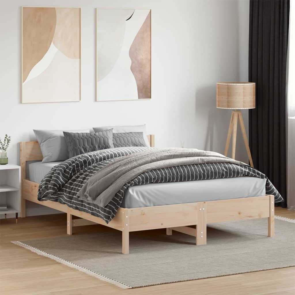 Letto senza Materasso 135x190 cm in Legno Massello di Pino | homemem39