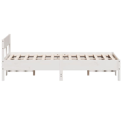 Letto senza Materasso Bianco 135x190 cm Legno Massello di Pino - homemem39