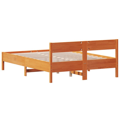 Letto senza Materasso Marrone Cera 120x190 cm in Legno di Pino - homemem39